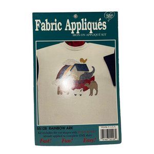 NIP What's New Ltd Fabric Appliques Iron-On 55128 Rainbow Ark Noahs Elephant